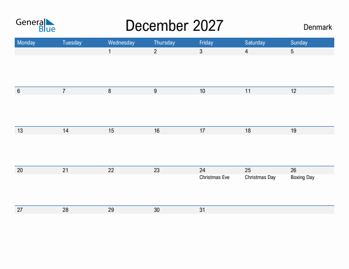 Fillable December 2027 Calendar