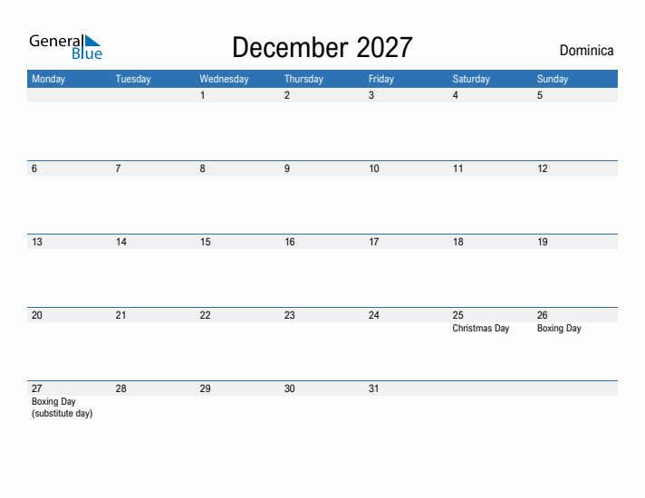 Fillable December 2027 Calendar