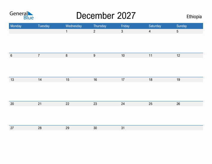 Fillable December 2027 Calendar