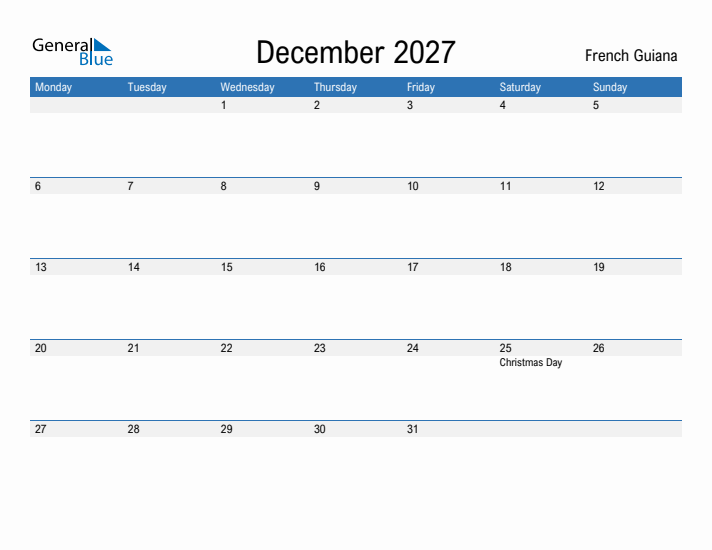 Fillable December 2027 Calendar