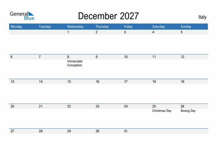 Fillable December 2027 Calendar