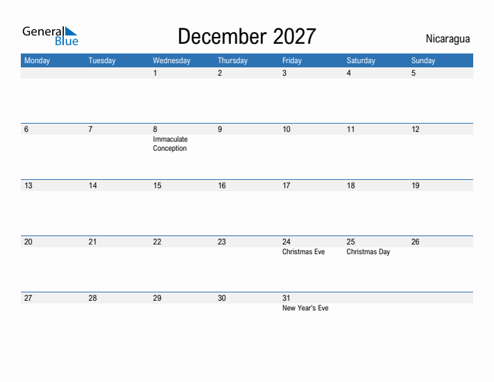 Fillable December 2027 Calendar