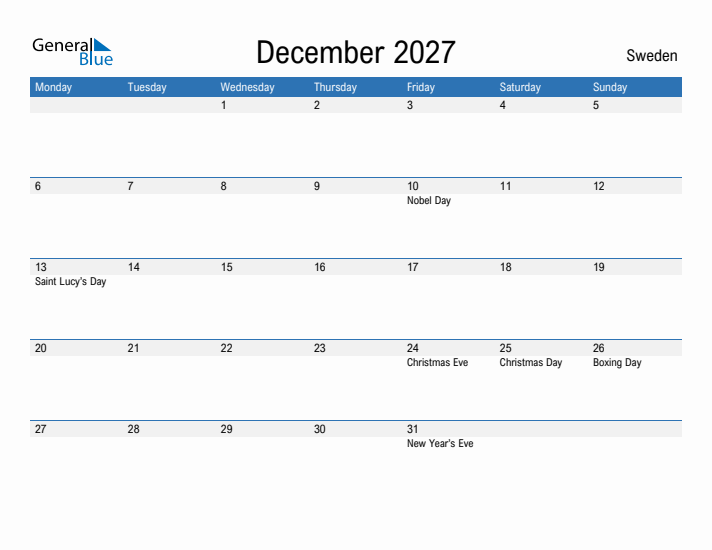 Fillable December 2027 Calendar