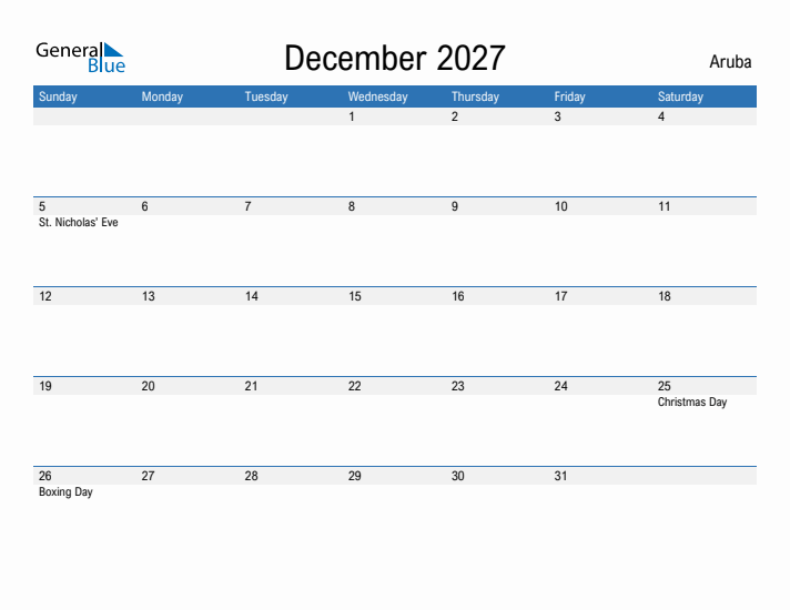 Fillable December 2027 Calendar