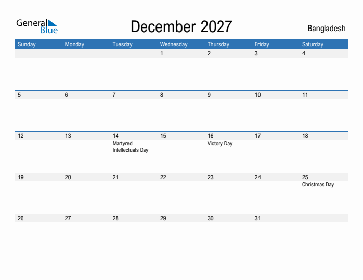 Fillable December 2027 Calendar