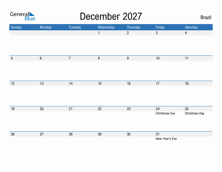 Fillable December 2027 Calendar