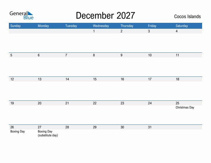 Fillable December 2027 Calendar