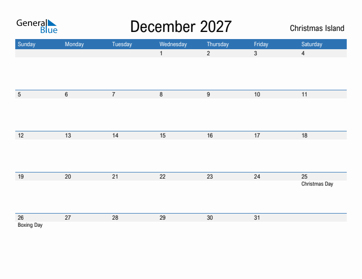 Fillable December 2027 Calendar