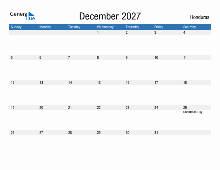 Fillable December 2027 Calendar