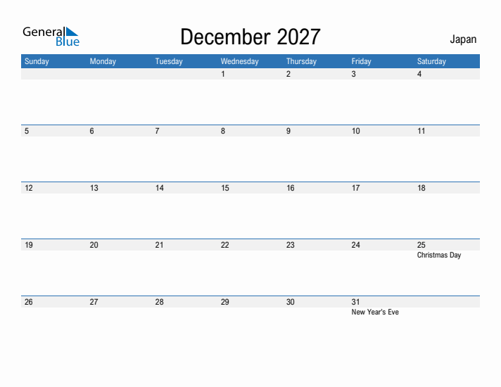 Fillable December 2027 Calendar