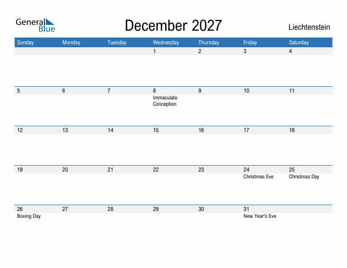 Fillable December 2027 Calendar