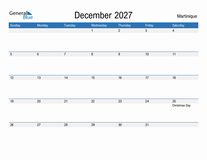 Fillable December 2027 Calendar