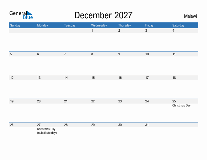 Fillable December 2027 Calendar