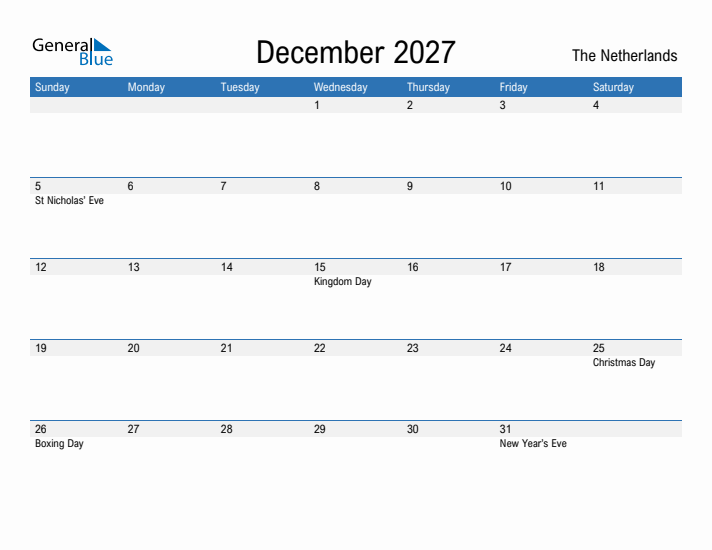 Fillable December 2027 Calendar