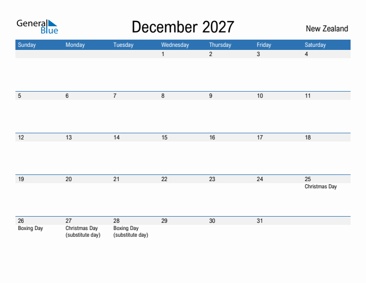 Fillable December 2027 Calendar