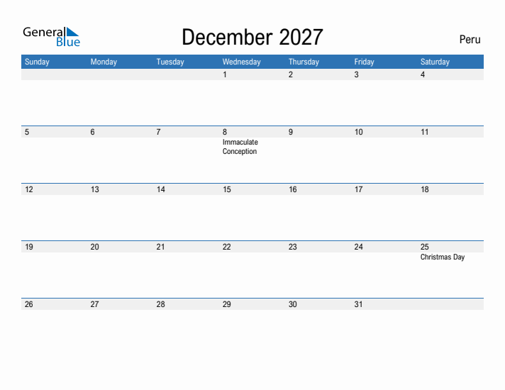 Fillable December 2027 Calendar