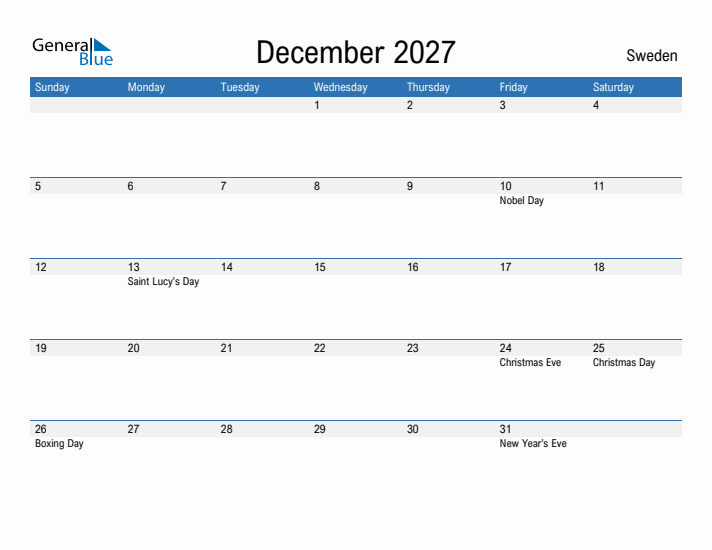 Fillable December 2027 Calendar