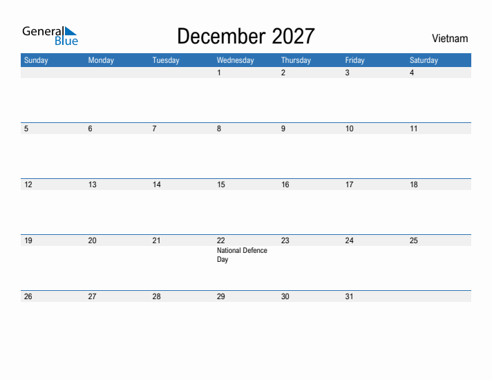 Fillable December 2027 Calendar