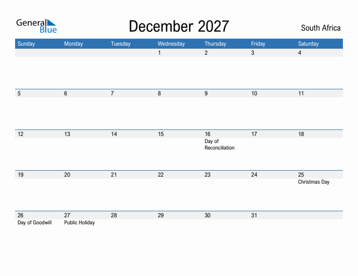 Fillable December 2027 Calendar