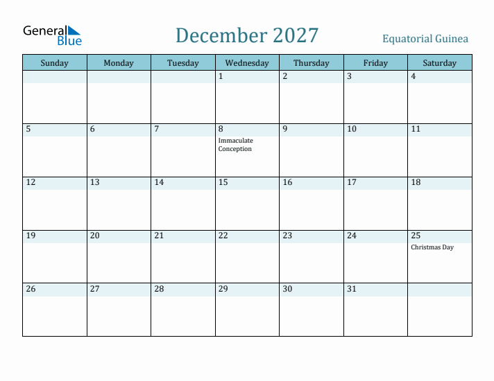 December 2027 Calendar with Holidays