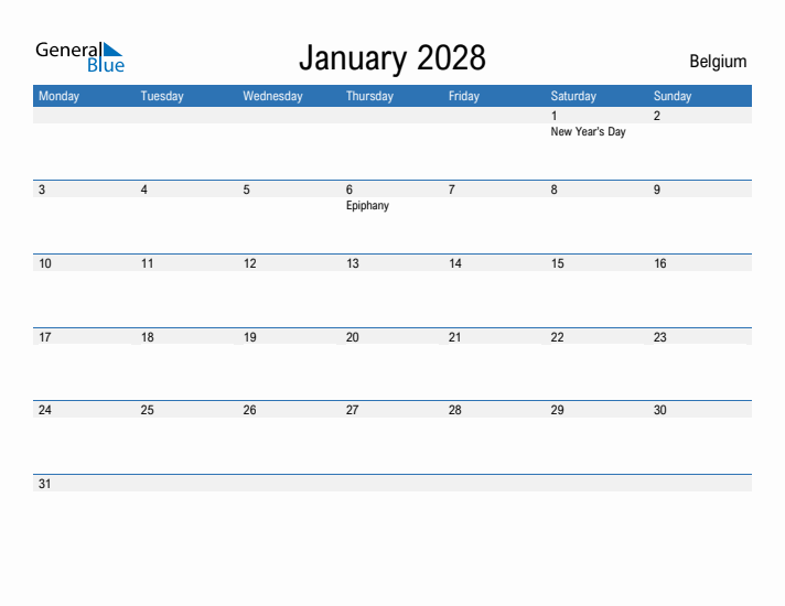 Fillable January 2028 Calendar