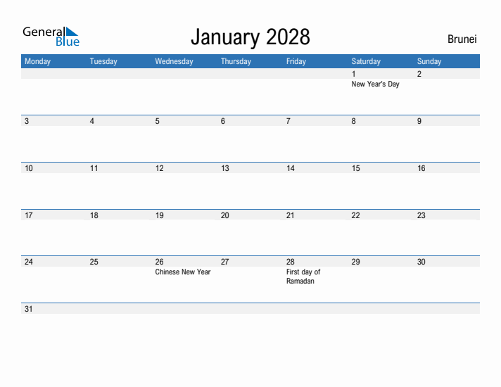 Fillable January 2028 Calendar