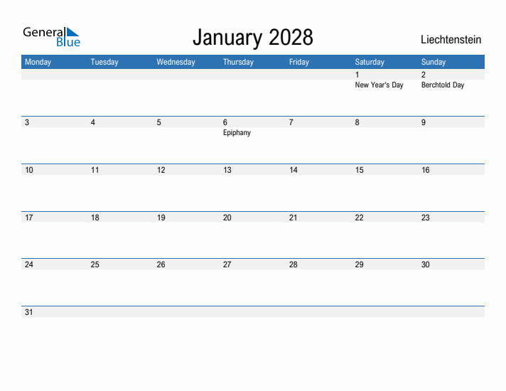 Fillable January 2028 Calendar