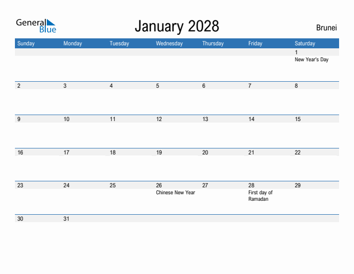 Fillable January 2028 Calendar