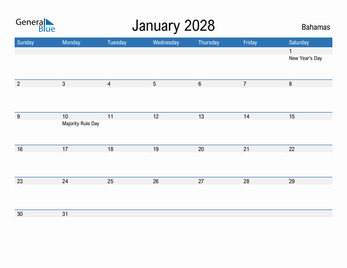 Fillable January 2028 Calendar