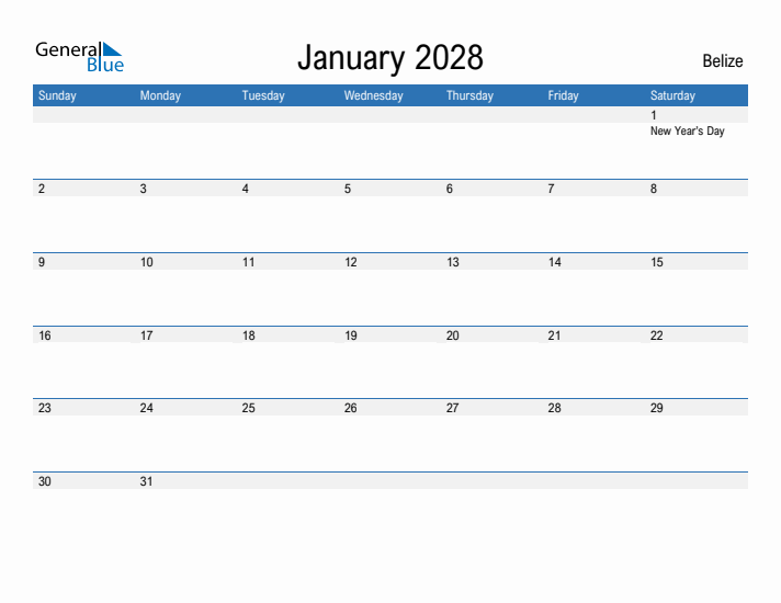 Fillable January 2028 Calendar