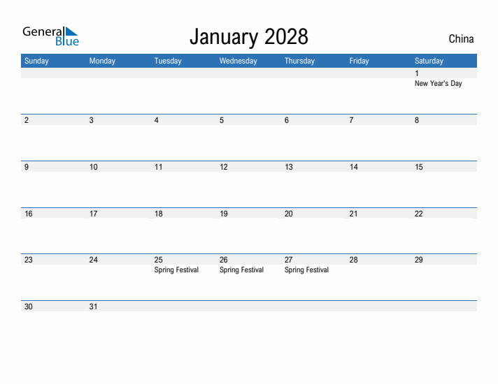 Fillable January 2028 Calendar