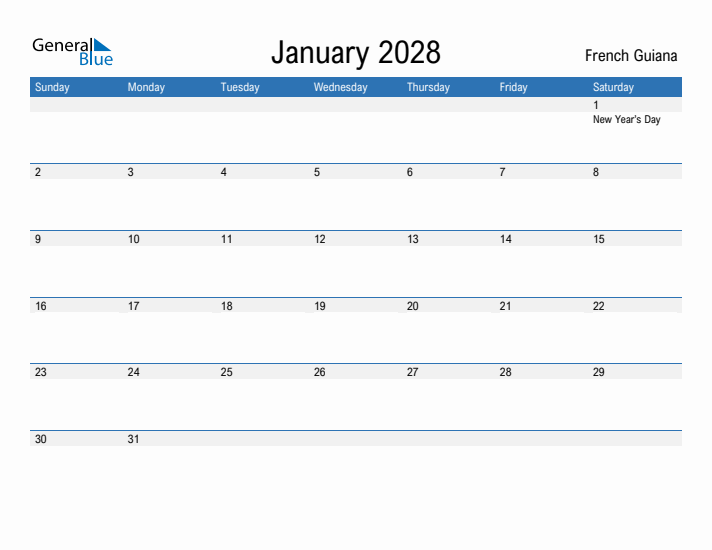 Fillable January 2028 Calendar