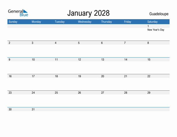 Fillable January 2028 Calendar