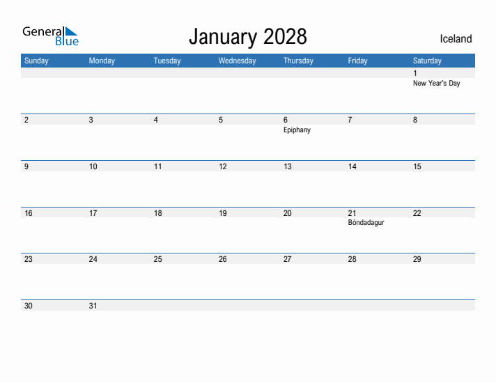 Fillable January 2028 Calendar