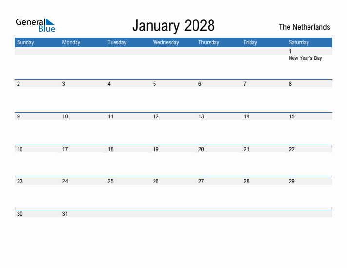 Fillable January 2028 Calendar