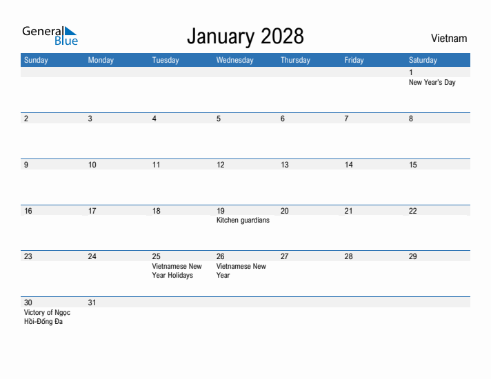 Fillable January 2028 Calendar