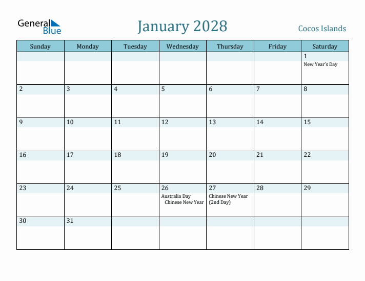 January 2028 Calendar with Holidays