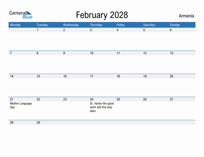 Fillable February 2028 Calendar