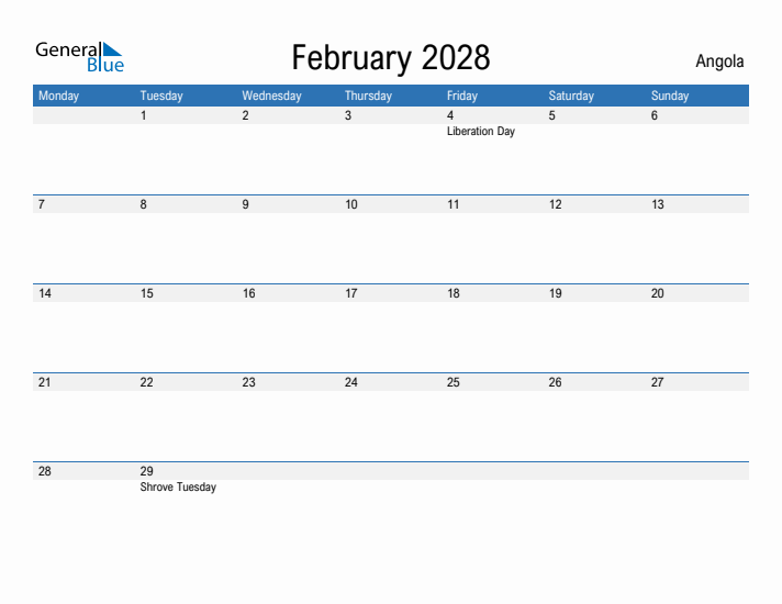 Fillable February 2028 Calendar