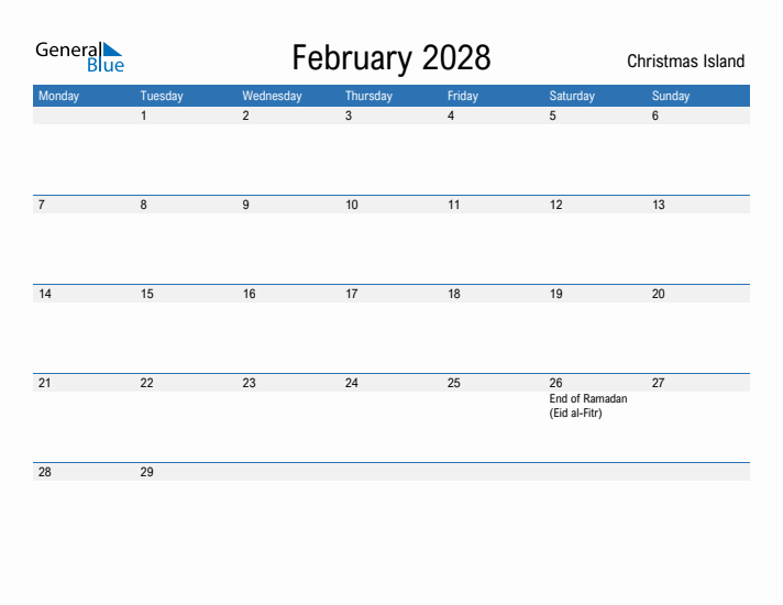 Fillable February 2028 Calendar