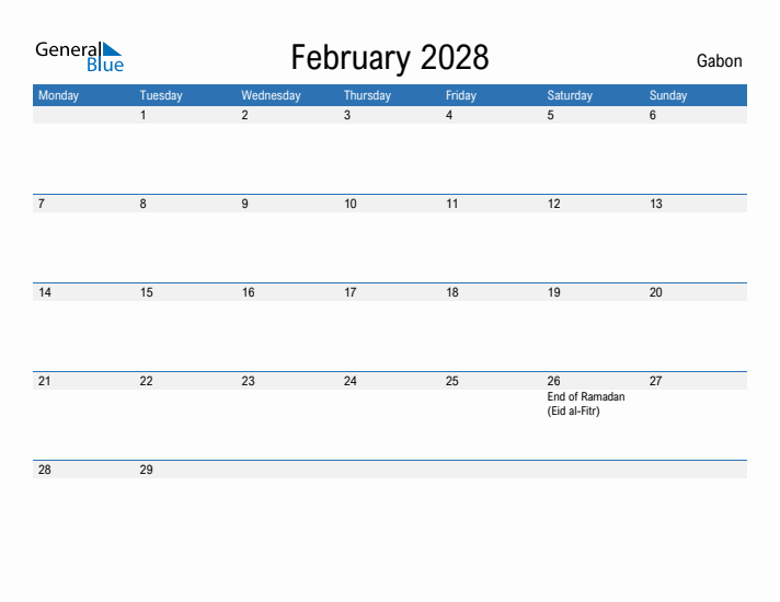 Fillable February 2028 Calendar