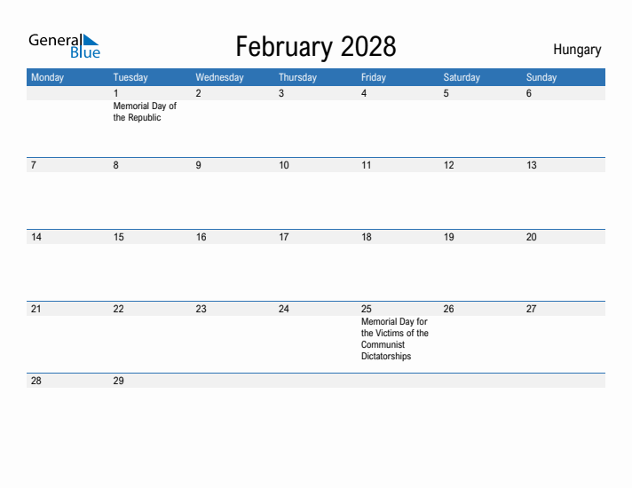 Fillable February 2028 Calendar