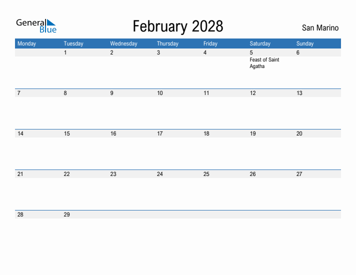 Fillable February 2028 Calendar