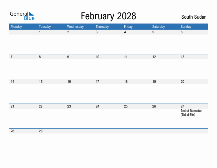 Fillable February 2028 Calendar