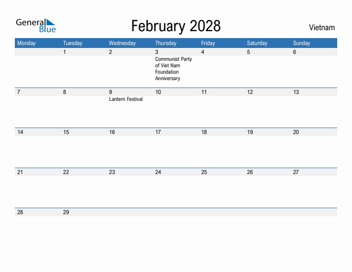 Fillable February 2028 Calendar