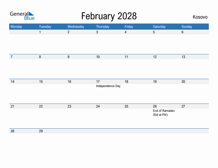 Fillable February 2028 Calendar