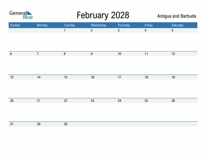 Fillable February 2028 Calendar