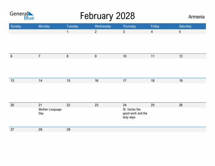 Fillable February 2028 Calendar