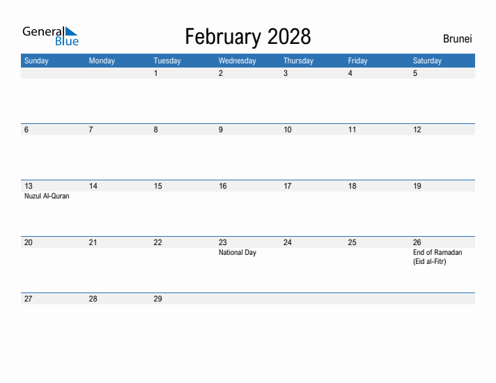 Fillable February 2028 Calendar