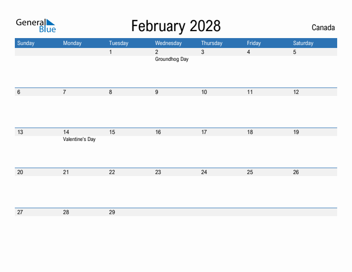 Fillable February 2028 Calendar